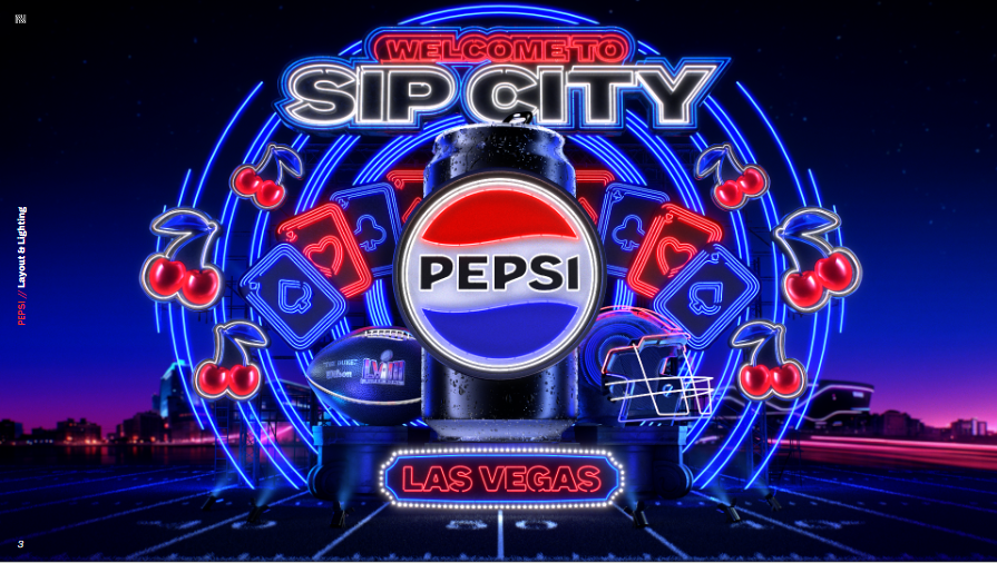 Pepsi Neon Superbowl Branding